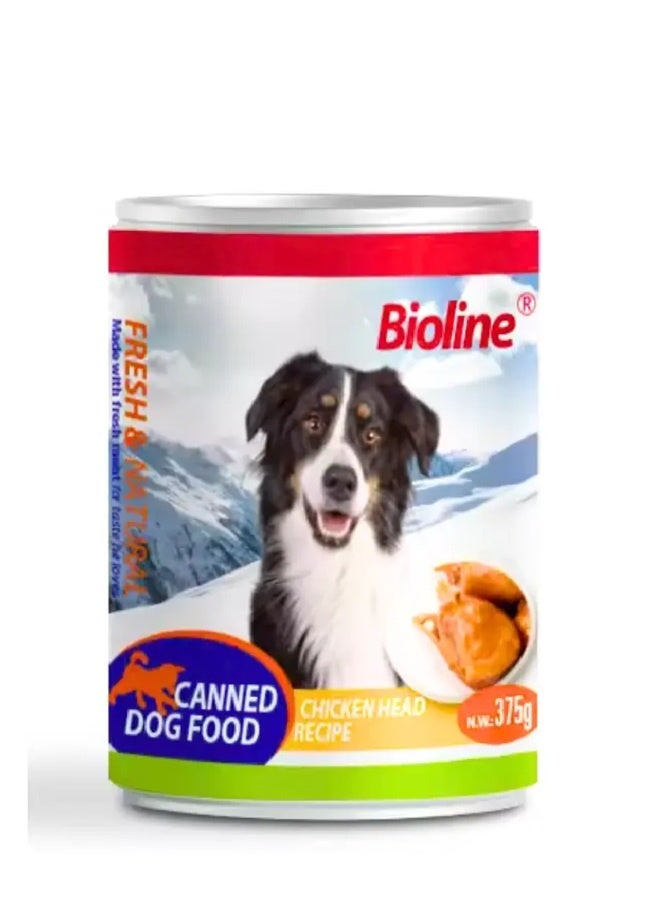 Bioline Canned Dog Food With Chicken Head - 375G