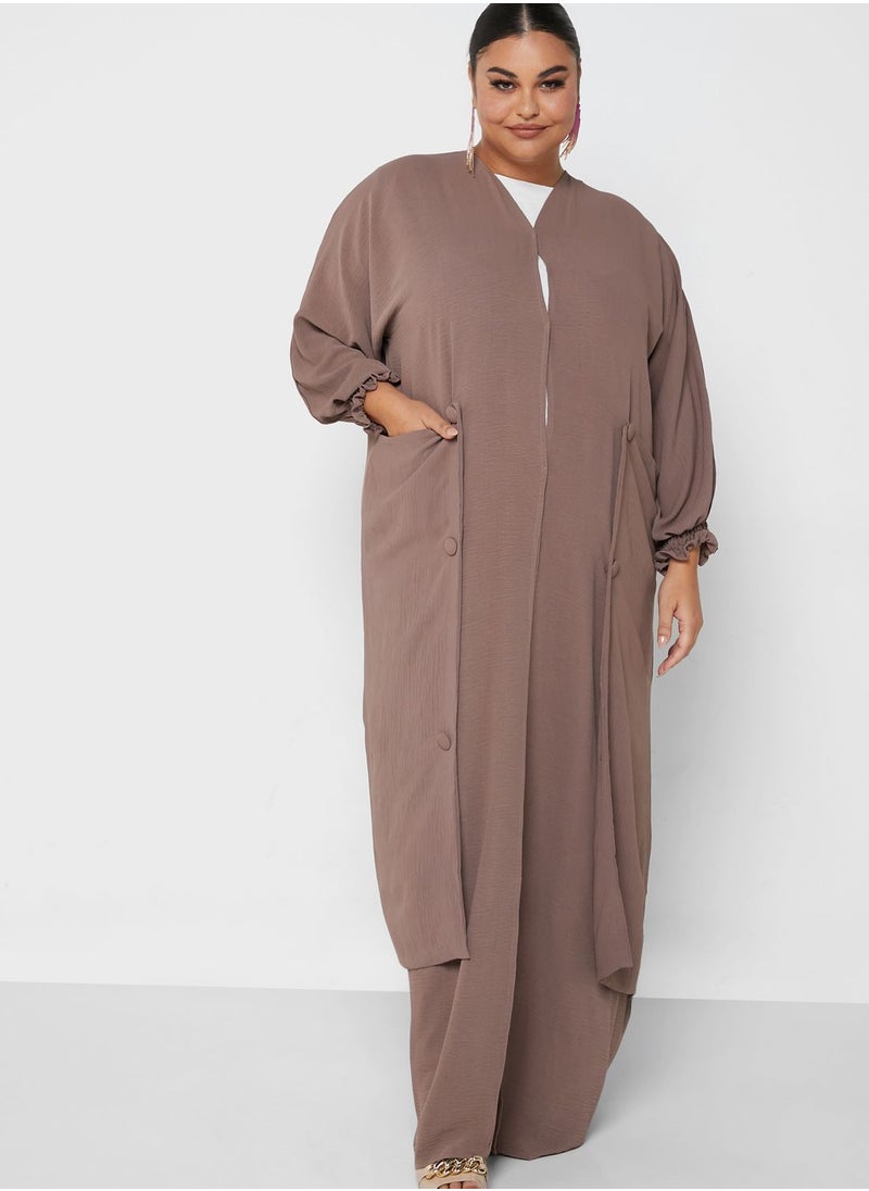 هيا كلوزيت كيرف - عباية بجيوب وازرار - Image 1