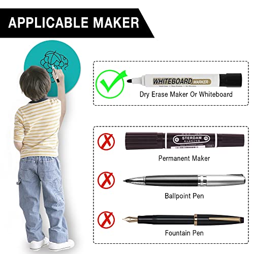 HOXHA Dry Erase Dots for Classroom Table,20Pcs Dry Erase Circles Stickers Removable Dot Students for Drills and Training Home, Office, School Teaching - Image 3