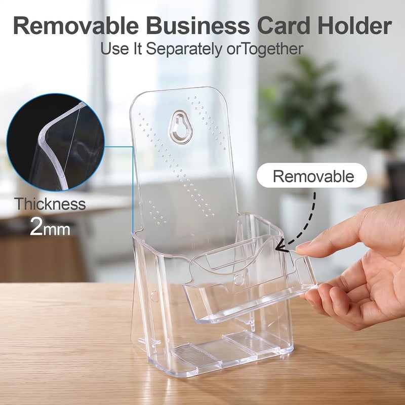 Daofary 2 Pack Acrylic Brochure Holder 4 x 9, Single Tier Brochure Stand for Pamphlets, Flyers, Magazines, Clear Acrylic Display Rack for Desk, Countertop, Wall Mount - Image 4
