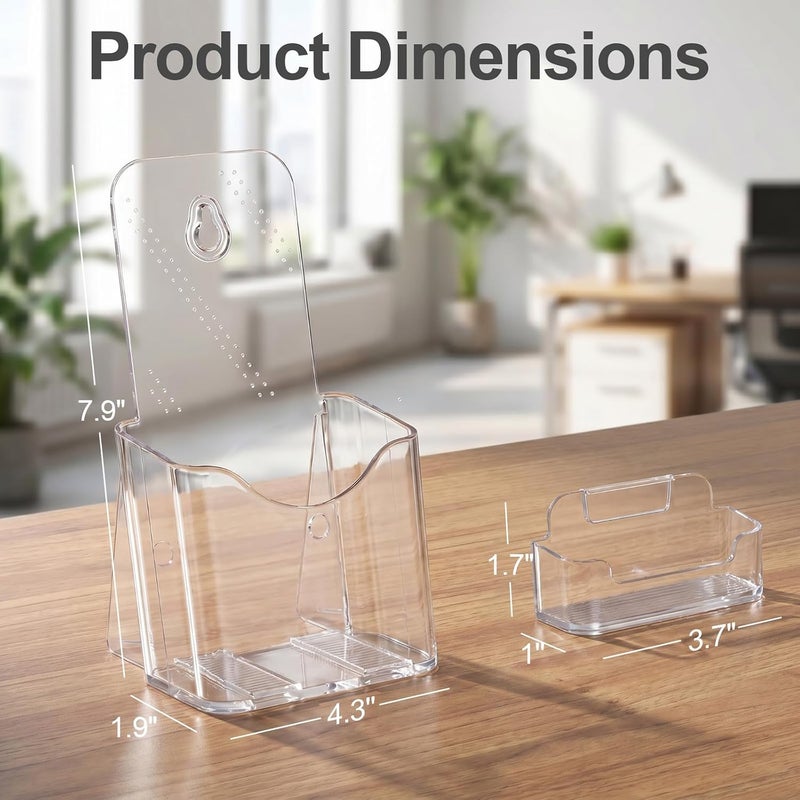 Daofary 2 Pack Acrylic Brochure Holder 4 x 9, Single Tier Brochure Stand for Pamphlets, Flyers, Magazines, Clear Acrylic Display Rack for Desk, Countertop, Wall Mount - Image 3