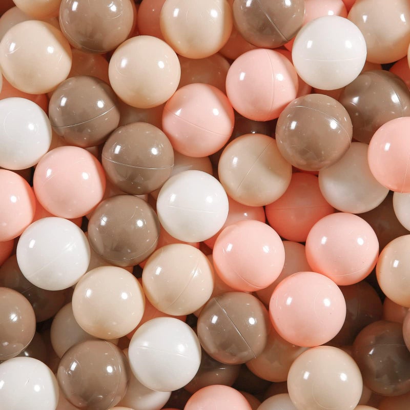 GOGOSO Ball Pit Balls for Toddlers Kids Plastic Balls for BallPit Playpen Pool Baby Play Pastel BPAFree Non Toxic Play Pastel Crush Proof Bal Pink Brown Beige 100pcs - Image 3
