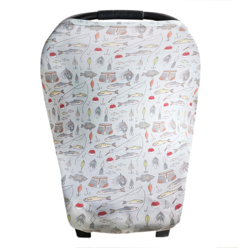 Copper Pearl Multi-Use Cover: Car Seat Covers, Nursing Cover, and Stroller Cover for Sun - Stretchy Fabric, All-Season Use, Stylish Designs, Easy Access for Moms - Trout - Image 1