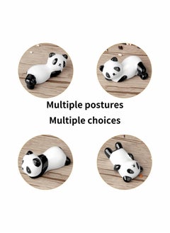 KASTWAVE 8 Pcs Panda Ceramic Ware Chopstick Rest Set,Ceramic Panda Pattern Chopsticks Rest Rack Spoon Fork Knife Holder Rack Practice Furnishing Articles  - Image 3