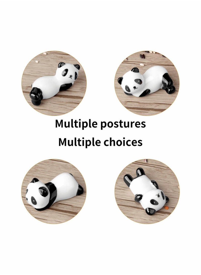 KASTWAVE - 8 Pcs Panda Ceramic Ware Chopstick Rest Set,Ceramic Panda Pattern Chopsticks Rest Rack Spoon Fork Knife Holder Rack Practice Furnishing Articles - Image 1