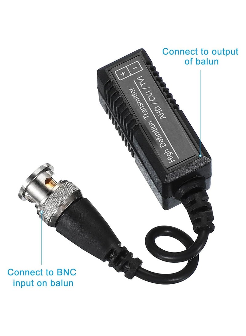 2 Pair Passive Video Balun BNC to UTP Cat5 5e 6, RJ45 HD Transceiver Transmitter Adapter Cable Connectors for 720P 1080P AHD HDCVI HDTVI CCTV Camera DTVI CCTV Camera  - Image 3