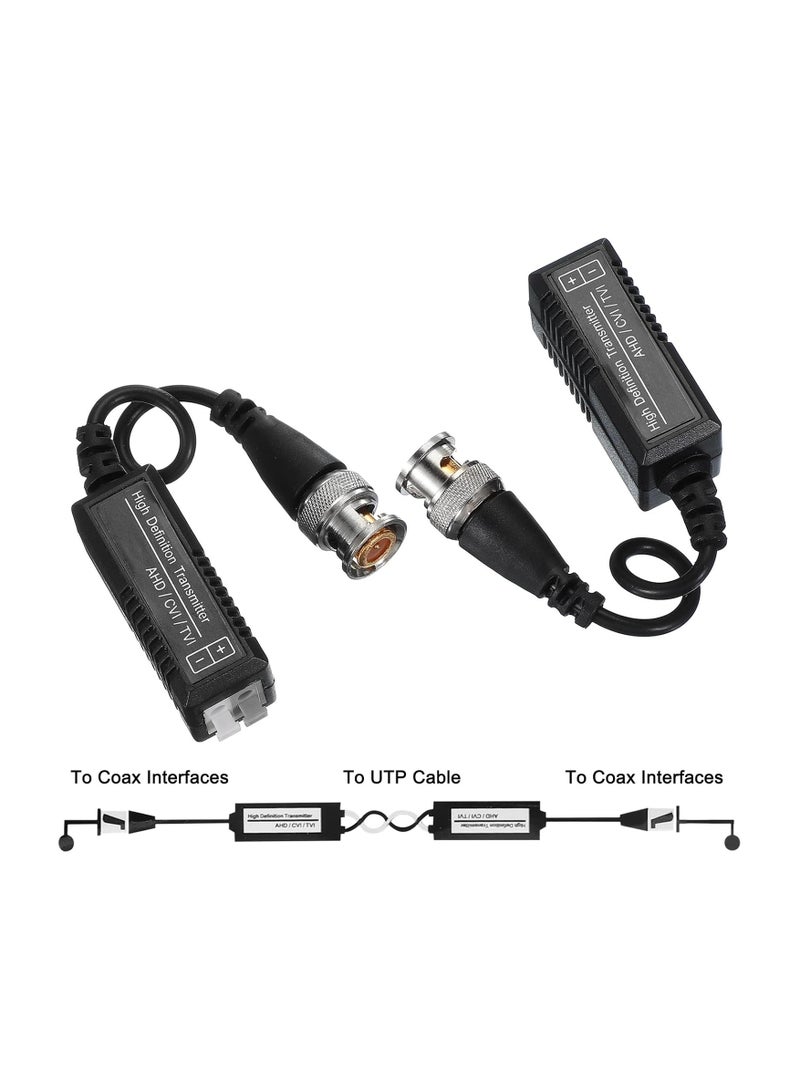 2 Pair Passive Video Balun BNC to UTP Cat5 5e 6, RJ45 HD Transceiver Transmitter Adapter Cable Connectors for 720P 1080P AHD HDCVI HDTVI CCTV Camera DTVI CCTV Camera  - Image 4