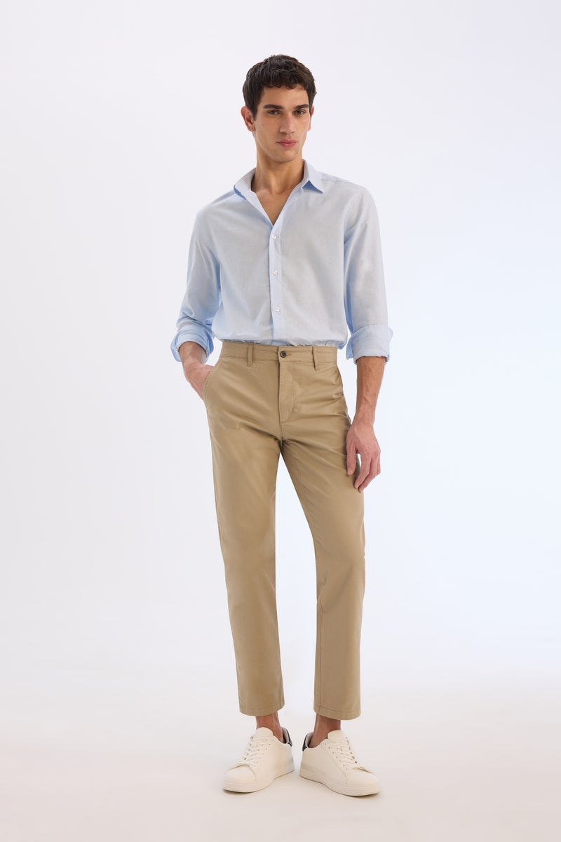 DeFacto Blue Man Regular Fit Polo Collar Long Sleeve Shirt Casual - Image 5