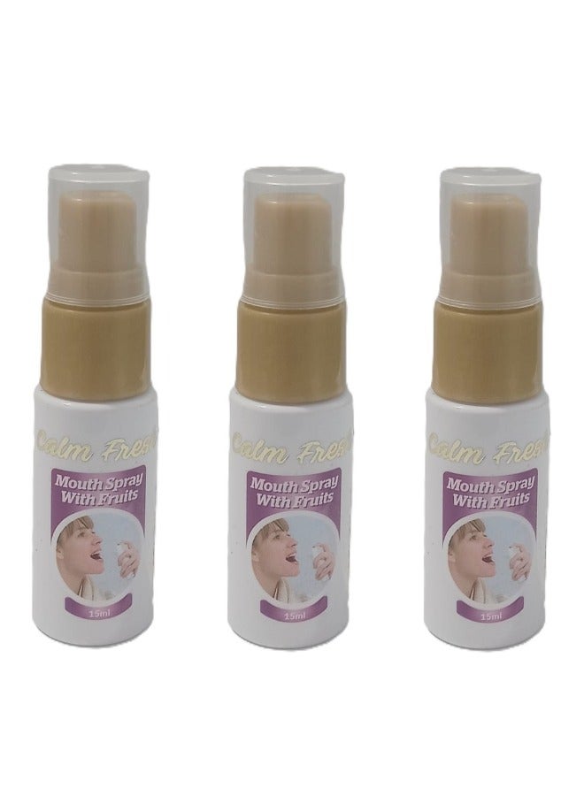 3 pcs Calm Fresh Mouth Spray With Fruits 15 Ml - Image 1