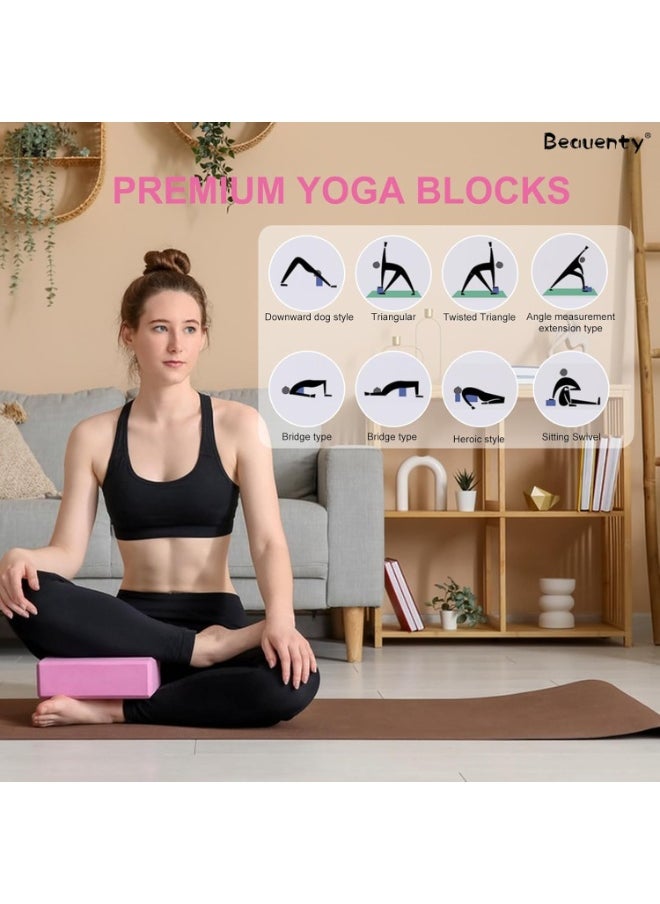 SportQ - SportQ®️ Yoga Block Block 2 Pcs, High Density EVA Foam Non Slip Yoga Block for Home Gym Improve Stretching for Yoga/Pilates/Fitness - Image 1