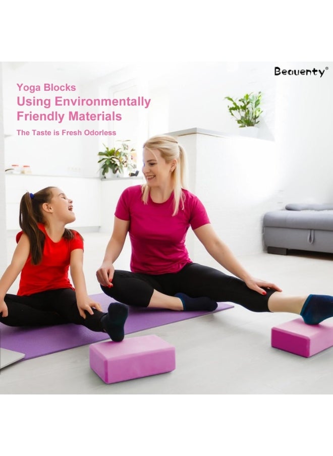 SportQ - SportQ®️ Yoga Block Block 2 Pcs, High Density EVA Foam Non Slip Yoga Block for Home Gym Improve Stretching for Yoga/Pilates/Fitness - Image 1