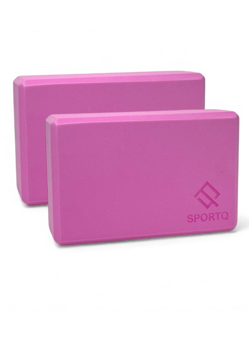 سبورت كيو قطعتين مكعب كتلة يوغا من سبورت كيو ®️ من اسفنج ايفا عالي الكثافة، غير قابل للانزلاق، مناسب للمنزل وصالة الالعاب، لتحسين التمدد لتمارين اليوغا/ بيلاتس/اللياقة البدنية