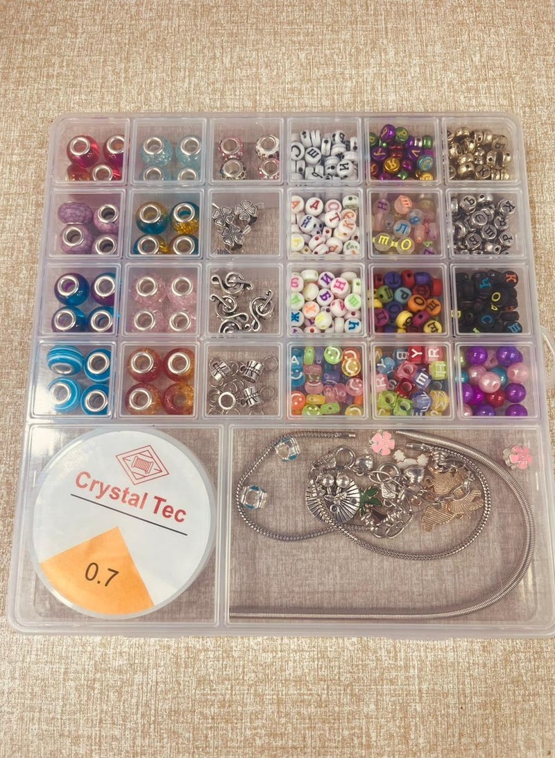 خرز مجموعة متنوعة مع صندوق منظم لأساور و صنع المجوهرات