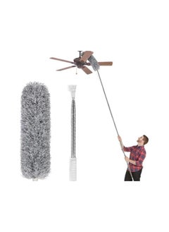 Generic Microfiber Duster with 2.54m Stainless Steel Extension Pole, Bendable Head, 100 Inches, for Ceiling Fans, High Ceilings  - Image 1