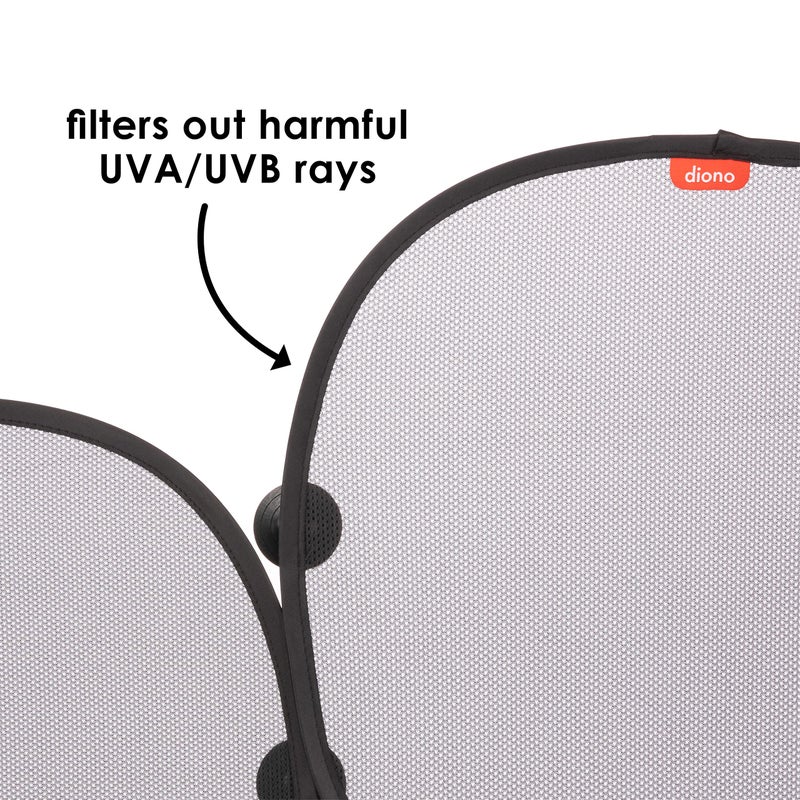 Diono Sun Stoppers Car Window Shades 2 Pack, Car Sun Shade for Side Window with Suction Cups, Blocks Sun Glare UV Rays Perfect for Baby, Kids, Pets Protection - Image 5