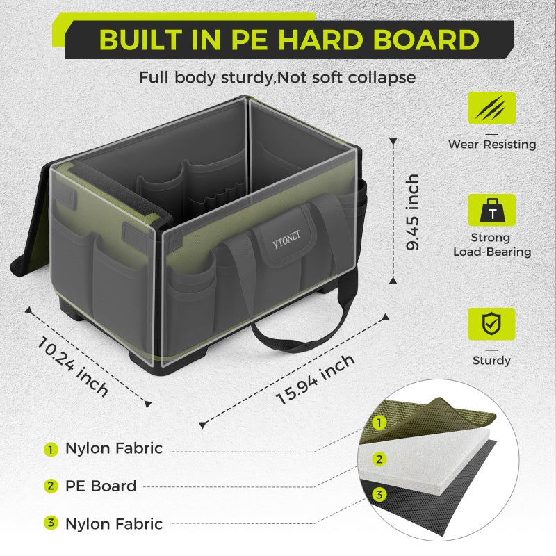 Ytonet Heavy Duty Tool Bag 16-Inch, 46 Pockets Electrician Tool Bag for men with Hard Bottom & Waterproof Pocket, 1680D Tear-Proof Toolbox Organizer for HVAC Mechanic, Father Day Dad Birthday Gift - Image 4