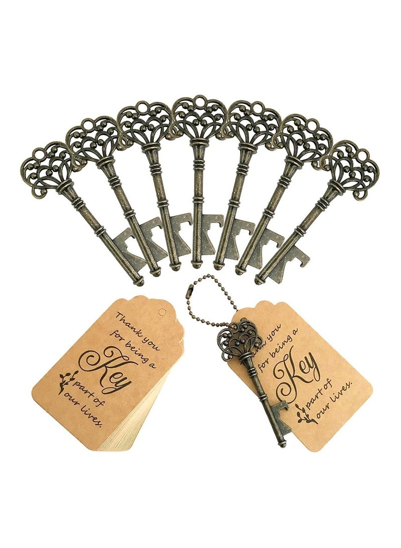 NIBEMINENT Key Bottle Openers, SYOSI 10 Set Vintage Opener With Escort Card Tag And Chains, For Party Festival Souvenir Gift - Image 1
