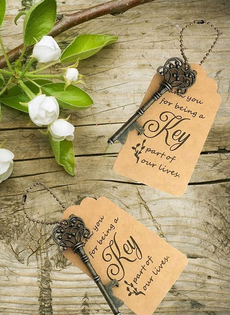 NIBEMINENT Key Bottle Openers, SYOSI 10 Set Vintage Opener With Escort Card Tag And Chains, For Party Festival Souvenir Gift - Image 5
