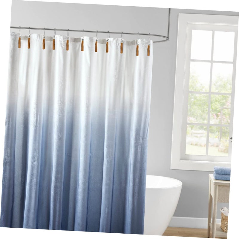Black Rustproof Shower Curtain Hooks 12Pcs with Tassel for Bathroom Rod Easy Open Close - Image 4