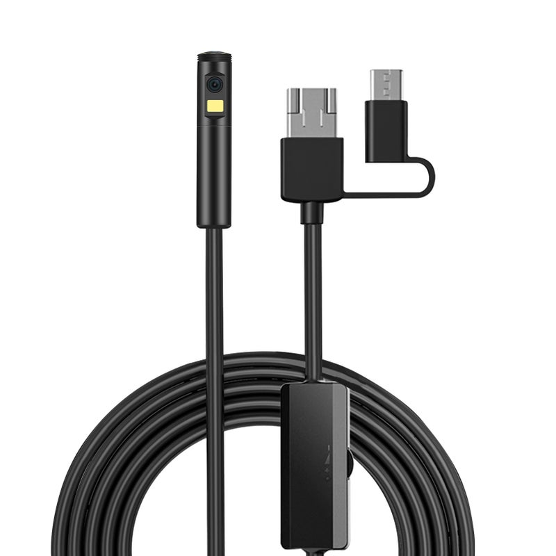 Industrial Endoscopy Borescope Inspection Camera 3 In 1 Interface Replacement for Type-C/ Android/ USB Port Built-in 9 Dimmable Adjustable Brightness LEDs 8mm Lens 1960 * 1080 Resolution IP68 Water - Image 1