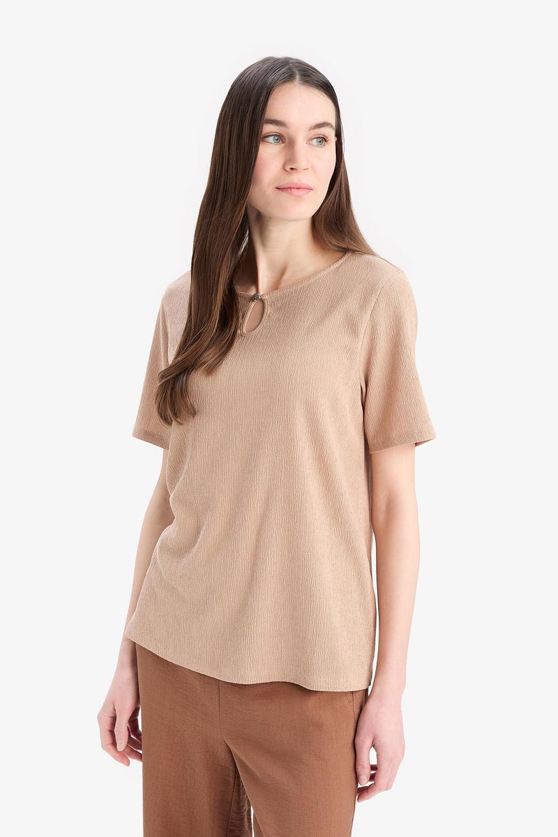DeFacto Woman Regular Fit Crew Neck Short Sleeve T Shirt  - Image 2