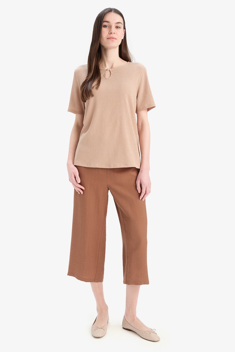 DeFacto Woman Regular Fit Crew Neck Short Sleeve T Shirt  - Image 3