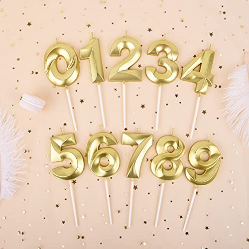 PHD CAKE 2.76 Inch Diamond Gold 2 Number Birthday Candles, Gold Number Candles, Cake Number Candles, Party Celebration - Image 4