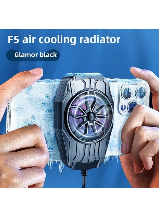 1113 Supply Air-cooled Cooling Game Artifact Back Clip Explosions F5 Mobile Phone Radiator Outlet-Color:S8 Digital Display Semiconductor Radiator-electroplated Black (digital Model) - Image 2