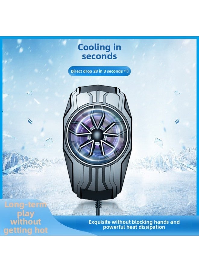 1113 Supply Air-cooled Cooling Game Artifact Back Clip Explosions F5 Mobile Phone Radiator Outlet-Color:S8 Digital Display Semiconductor Radiator-electroplated Black (digital Model) - Image 4