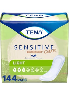 Tena TENA Incontinence Pads, Bladder Control & Postpartum for Women, Ultra Light Thin Absorbency, Long Length, Sensitive Care - 144 Count 