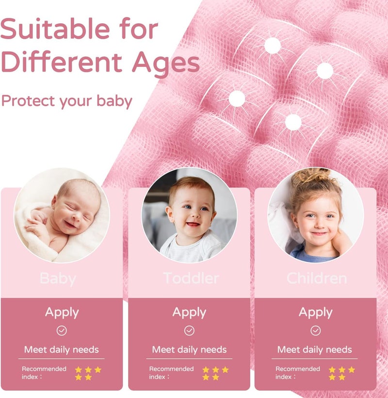 YOOFOSS Hooded Baby Towels for Newborn 2 Pack 100% Muslin Organic Cotton Baby Bath Towel with Hood for Babies, Infant, Toddler and Kids, 32x32Inch, Soft and Absorbent Newborn Essential,White and Pink - Image 5