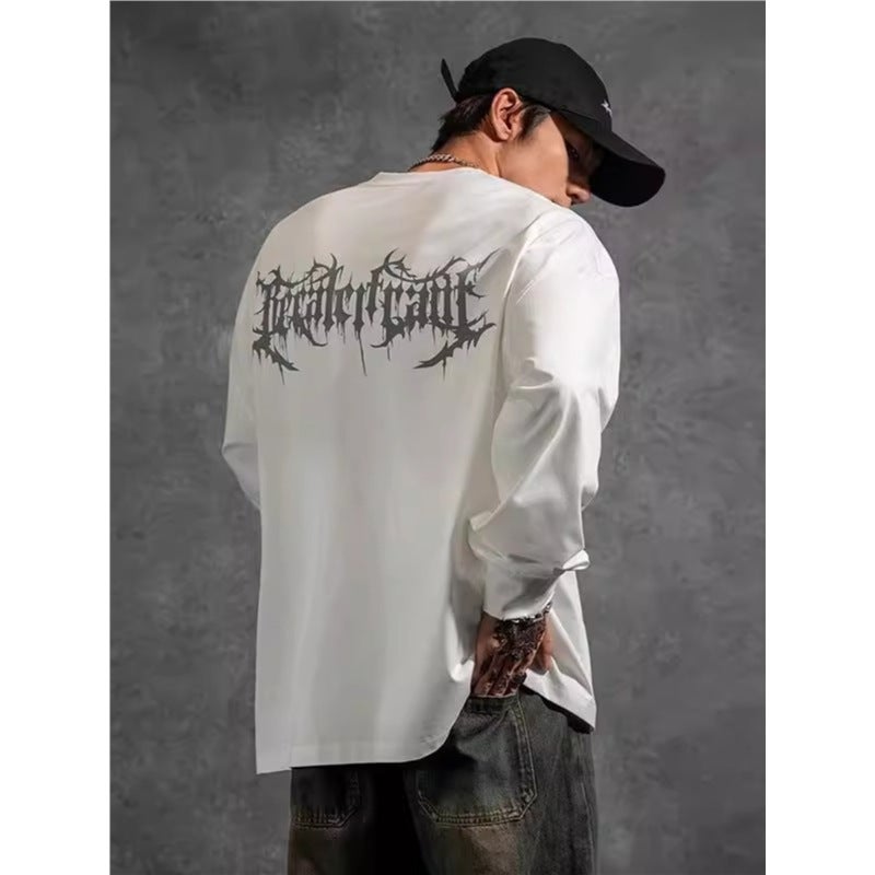 Plus Size Men'S Cotton Long-Sleeved T-Shirt Base Shirt Loose Plus Fat Plus Size Fitness Sports Top - Image 2