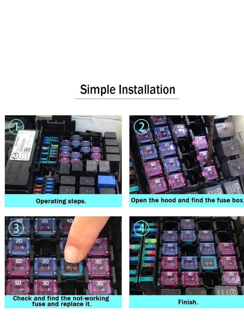 Loquat 12pcs Automotive Tall Profile Jcase Box Shaped Assorted Fuse for Trucks,Cars and SUV,Boat(20A/25A/30A/40A/50A/60A,Each 2pcs) - Image 1