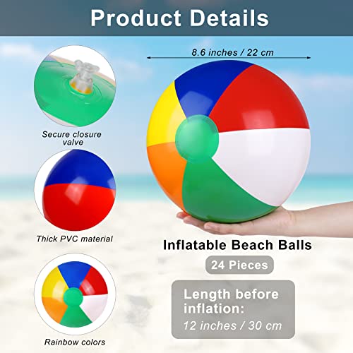 Elcoho 48 Pieces Pool and Beach Party Favors Inflatable Beach Balls Sunglasses for Adults Pool Party Supplies Summer Water Fun Toys for Beach Park Backyard Summer Party - Image 5