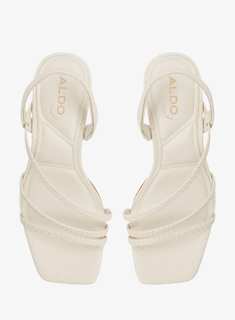 Aldo OTHER WHITE Atlanticus Sling Back Mid Heel Sandals for Women | Best Price UAE