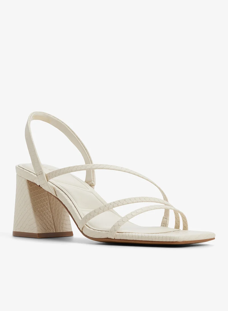 Aldo OTHER WHITE Atlanticus Sling Back Mid Heel Sandals for Women | Best Price UAE