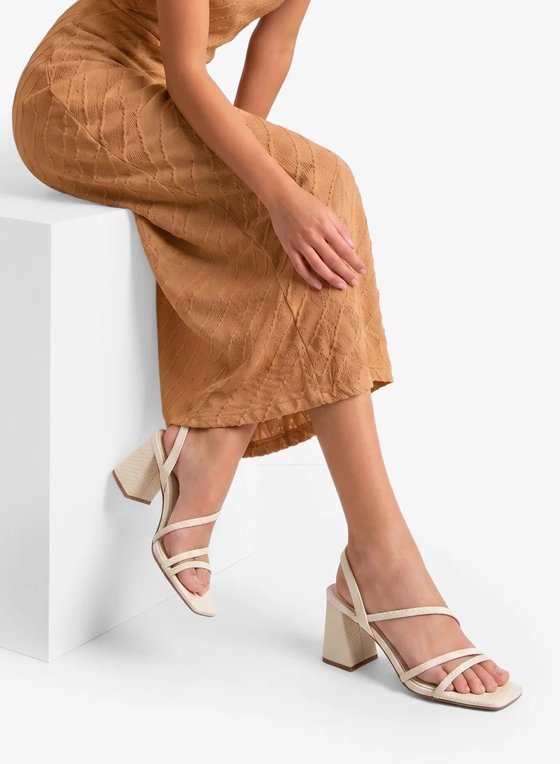 Aldo OTHER WHITE Atlanticus Sling Back Mid Heel Sandals for Women | Best Price UAE