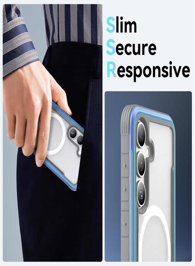 رابتيك جراب RAPTIC Shield المغناطيسي لهاتف سامسونج جالاكسي S25 - متوافق مع MagSafe، [حماية من السقوط من ارتفاع 13 قدمًا وفقًا للمعايير العسكرية]، إطار من الألومنيوم المؤكسد المتين المقاوم للصدمات، جراب نحيف لهاتف سامسونج S25، لون متقزح FB-429214 - Image 5