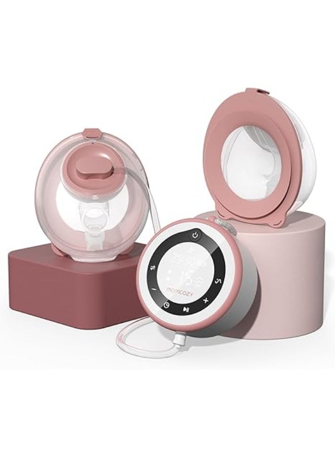 Momcozy Breast Pump V1 Pro Hospital-Grade, Hands-Free & Portable Wearable Pump, Upgraded Electric Pump with 3 Fine-Tuned Rhythms|15 Levels, Come with Leak-Proof DoubleFit Flange, Cozy Red