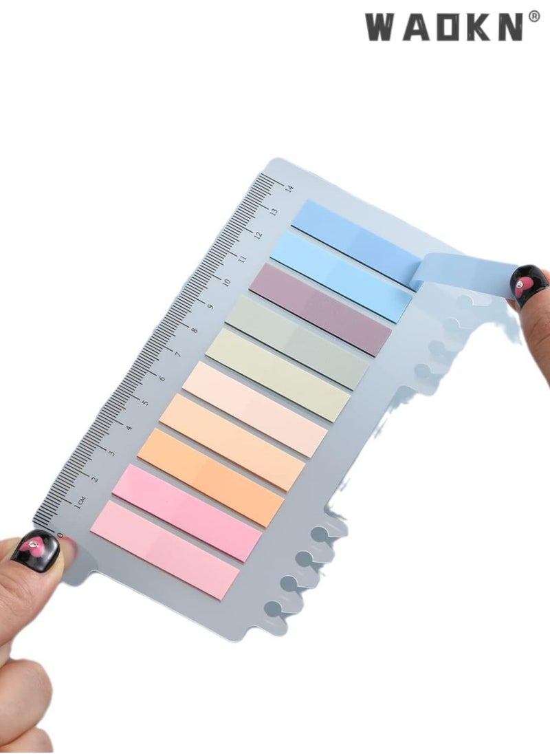 دبليو أيه أو كي أن - 1200PCS علامات التبويب لزجة ، ملاحظات لاصقة شفافة الأعلام لصق علامات التبويب التعليقات التوضيحية القابلة للكتابة موراندي الملونة ملاحظة لاصقة مجموعة واضحة شفافة مؤشر ملصقات للكتب اللوازم المكتبية - Image 1