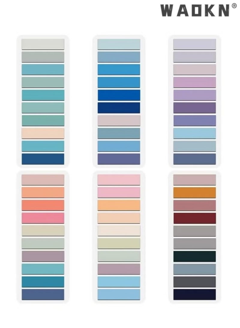 دبليو أيه أو كي أن - 1200PCS علامات التبويب لزجة ، ملاحظات لاصقة شفافة الأعلام لصق علامات التبويب التعليقات التوضيحية القابلة للكتابة موراندي الملونة ملاحظة لاصقة مجموعة واضحة شفافة مؤشر ملصقات للكتب اللوازم المكتبية - Image 1