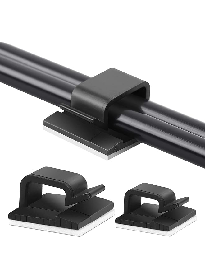 Green Tiger 50pcs Adhesive Cable Clips,Wire Clips,Car Cable Organizer,Cable Holder,Cable Wire Management,Cable Holder for Car,Office and Home (Black) - Image 1