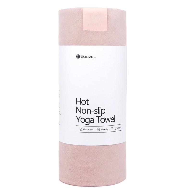 Eunzel Hot Yoga Towel, Super Absorbent Yoga Mat Towel Soft Suede Microfiber Non-Slip Towel for Bikram Pilates and Yoga Mats 72" x 26.5", Pink - Image 1