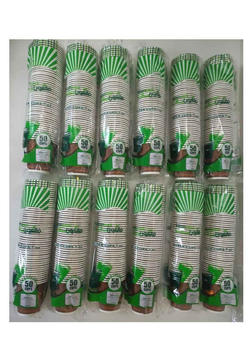 Falconpack Falcon Pack Of 12 X 50 Pcs (600 Psc) Paper Cups 7oz - Image 1