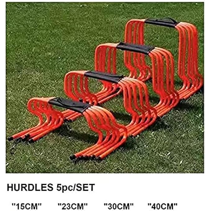 rayihni Agility Training Soccer Football Hurdles Pack Of 5 Pcs Set Visibility Speed Endurance For Track & Field Fences For Sports Coaching Indoor Outdoor Practice Equipment (Pack Of 5 Pcs Set) (40 Cm) - Image 5