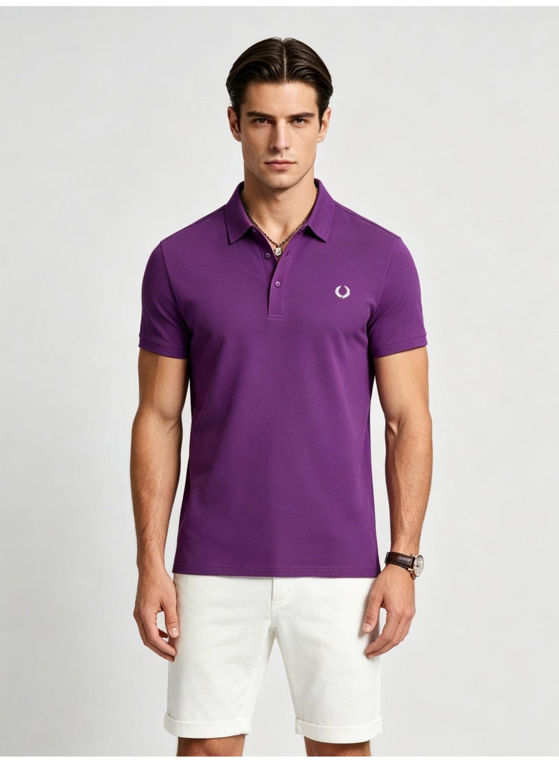 FRED PERRY Unisex laurel wreath LOGO solid color Polo shirt, 40 high elastic seamless fabric short sleeve classic business leisure golf shirts. - Image 5