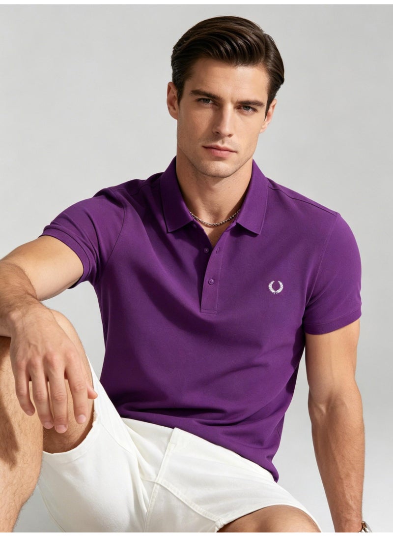 FRED PERRY Unisex laurel wreath LOGO solid color Polo shirt, 40 high elastic seamless fabric short sleeve classic business leisure golf shirts. - Image 1