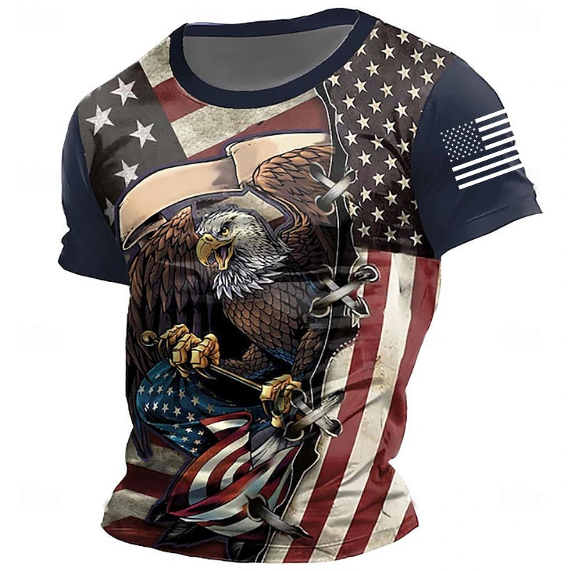 Men'S T-Shirt 3D National Style Printing Round Neck Short Sleeve T-Shirt - Image 4