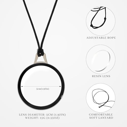 LUFF Necklace Reading Glasses Hd Portable Hanging Neck Type for Men Women - Image 3