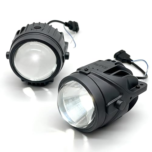 myTVS 110W 3-Inch Tri-Color Projector Fog Light | Dual Beam (High/Low), IP67 Waterproof, Pure white, Warm white and Golden yellow| German Technology | 2-Year Warranty | Universal Fit for All Cars - Image 1